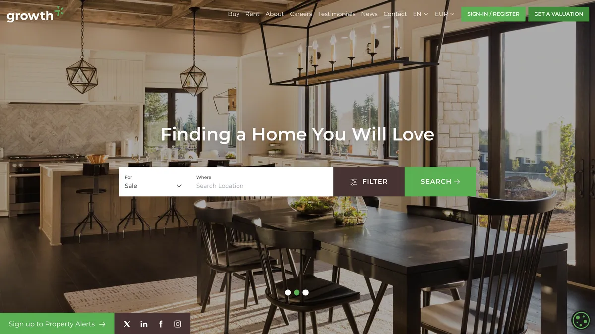 Screenshot of an AgentPlus website.